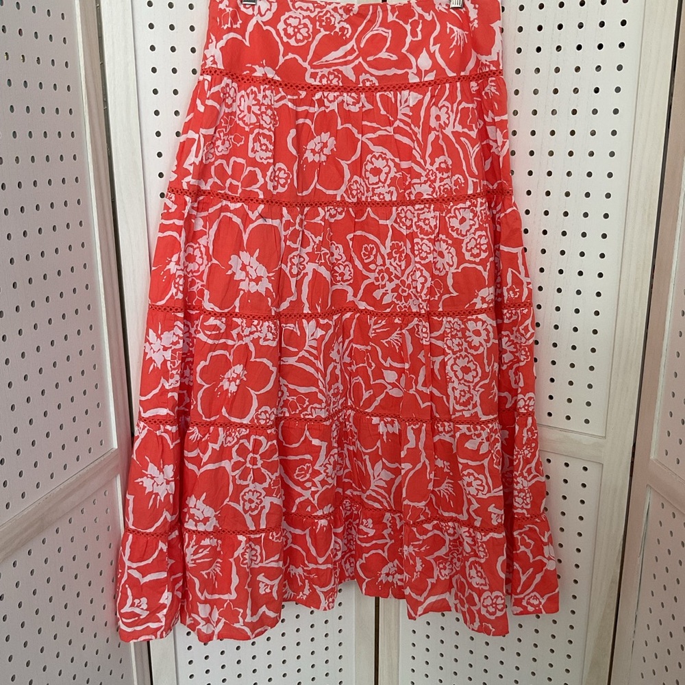 Jones New York Orange Floral Skirt